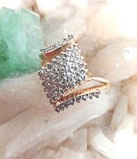 Diamant Ring 10kt/416 Gold, 64 Diamanten, Cocktailring,18,1/57