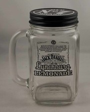 2 Jack Daniels Lynchburg Lemonade Gläser mit Deckel, Whiskey, 2 Stck, Bar, Neu