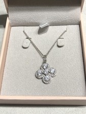 Designer QVC Diamonique Sterling Silber 925 Kleeblatt Kreuz Anhänger Halskette