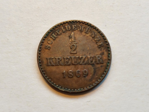 Kreuzer 1869 scheidemünze - 1869,