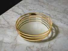 Spiegel-Tablett Spiegelplatte mit goldfarbener metallkontur 19,5x4 cm NEUWERTIG!