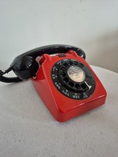 FUNKTIONSFÄHIGES RESTAURIERTES VINTAGE TELEFON tiefrot und JET schwarz um 1965 umgebaut