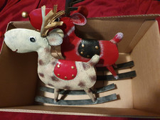 2 Medusa Elche Rentiere Schaukenfiguern Metall Dekoration groß