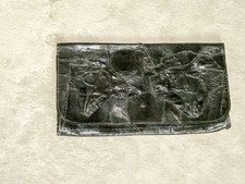 Vintage Schwarze Damenhandtasche Clutch mit Kroko-Optik