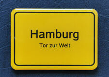 Kühlschrank und Deko Magnet Ortschild Hamburg Tor zur Welt