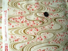 Stoff Kimono Muster Blumen 1m