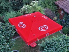 Sonnenschirm Sonnenschutz Langnese Sommer Freibad  3x3 m