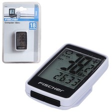 Fischer Fahrradcomputer Slim Fahrradtacho Rad-Computer Tacho LCD 18 Funktionen