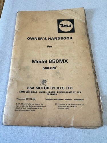 Original 1972 bsa - 1972, mx