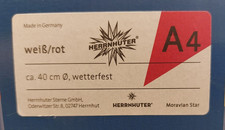 Herrnhuter Adventstern Weihnachtsstern weiss/rot Außen Outdoor A4  40cm