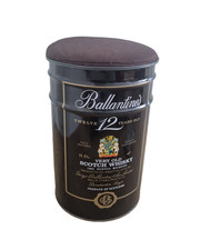 Ballantines Sitztonne Wisky Hocker Tonne Dose Fass mit Stauraum und Sitzkisse