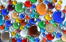 290g Glasnuggets in 3 versch. Größen 1-3 cm bunt transpa. Muggelsteine ca.87 St.