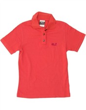 JACK WOLFSKIN Womens Polo Shirt UK 8 Small Red Cotton QH06