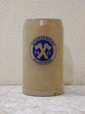 Gfw2ql - Antiker Hackerbräu München Keramik Bierkrug Vintage um 1900 - 1 Liter 