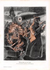 Weihnachten an der Front - Albin Tippmann - 1WK - 1915 Hist. Kunstdruck ~21x30cm