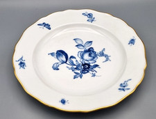 Meissen Porzellan Speiseteller antik, Aquatinta Blume Bukett Insekten, 1. Wahl