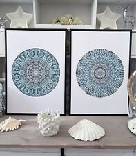 Abstrakte Mandala Wasser-Bilder Vibrationen Klangschale Wasser-Kristalle Rahmen