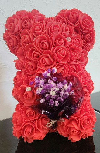 Schaumstoff rose teddybär - rose,