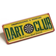 Blechschild DART CLUB 28x12cm