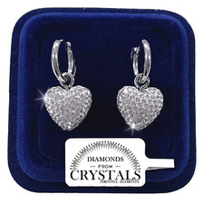 Silber Sturmherz Damen Ohrringe Stahl mit Zirkonia Kristallen 