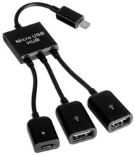 MicroUSB OTG Hub f Trekstor SurfTab Twin 11.6 USB On-The-Go Adapter Kabel