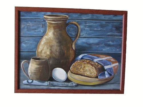 Stillleben öldemälde brot - Öldemälde,