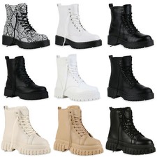 Damen Stiefeletten Plateau