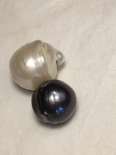 2 stücke BIG Groß Perlen Naturperlen + Südseeperlen 15x17mm + 13mm