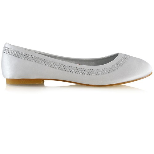 Flache satin pumps damen braut - flache, satin-pumps