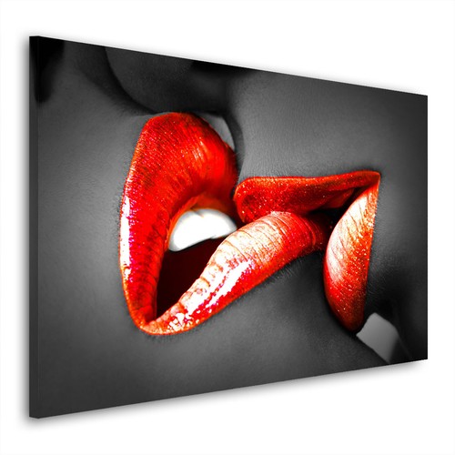 Rote lippen leinwand - lippen, bild