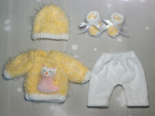 Pullover Hose Mütze Schuhe Baby Puppen neugeborn kleidung gestrickt 28 -30cm