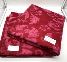 2 Reststücke Deko Gardinenstoff Pink Rosa Gold Barock Floral Stoff Stoffrest 