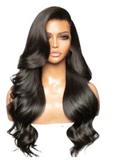 Perücke Dunkelbraun Echthaar Wig Extensions Haarverlängerung Echthaar