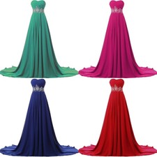 Damen Trägerlos Chiffon Lang