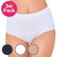 Sloggi 24/7 Microfibre Maxi Damen Slip, 3er Pack, 38-54 Schwarz Weiss Brush TOP!