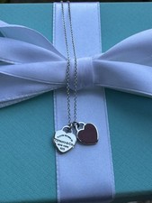 Tiffany & Co Return to Tiffany roter DBL Herzanhänger Anhänger Silber, Mini UVP 275£