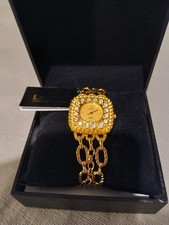 ARMBANDUHR VON LAURINE - SWISS MADE - GOLD PLATTED - NEU -MIT BOX. NEUE BATTERIE