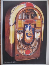 WURLITZER JUKEBOX 1941, MODEL 850-78 Giri-24 Sel AUTHENTIC 1980's POSTER