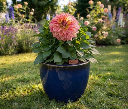 Großer blumentopf blau - großer,