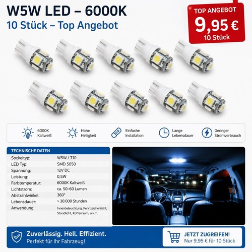 T10 12v leds lampe smd - leds,