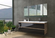 Doppelwaschtisch Schwarz  /