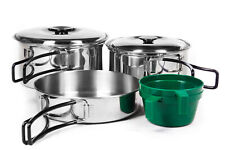 Campfrei 2 Personen Edelstahl Kochtopf-Set Kochgeschirr Camping Kochset Camping