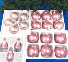 21 Weihnachtskugeln Glocken Glas rosa weiß Engel Komet Christbaumschmuck 6 cm