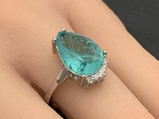 Ring Paraiba Turmalin    925er Silber   Gr. 57