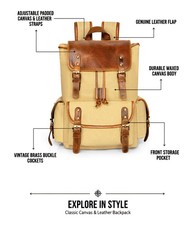 Vintage canvas laptop rucksack - laptop,
