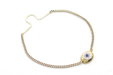 Armkette 585 Gold 14 Karat Gelbgold Armband bracelet Diamanten Saphir G1863/25