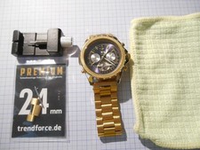 Edle Luxus MINOIR Automatik Uhr, Goldfarbenes einteiliges  Edelstahl Armband