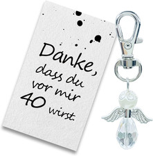 Geschenke 40 Geburtstag Geburtstagskarte Schutzengel Schlüsselanhänger