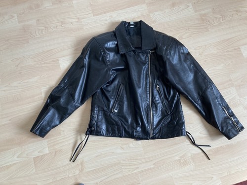 Damen lederjacke schwarz - schwarz, gr