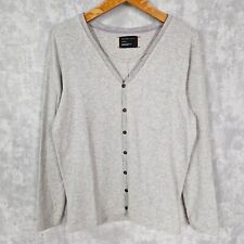 Selected Strickjacke M Grau Cardigan Pullover Kardigan Sweatjacke Geknöpft 